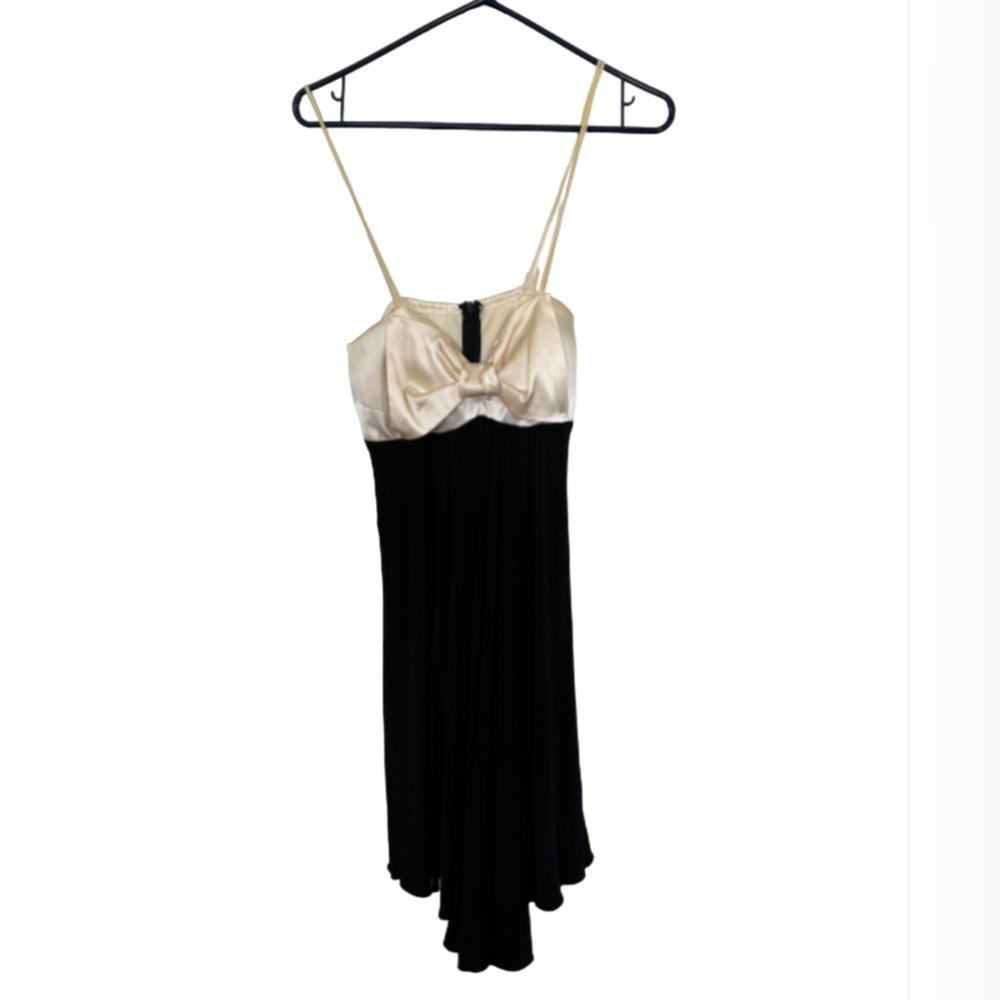 Cream and black bow dress (non branded)
